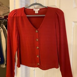 Burnt orange long sleeve blouse